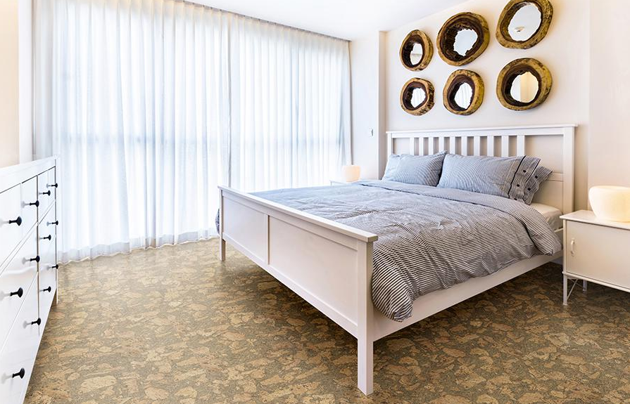 Пробковый пол замковый Corkstyle Natural Cork Elba 915×305×10,5 фото в интерьере